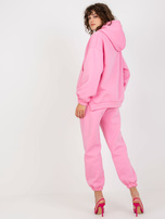 Hurt Różowy damski komplet dresowy z bluzą z kapturem