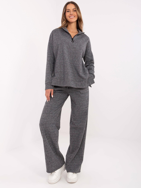 Hurt Ciemnoszary damski komplet z prostymi spodniami