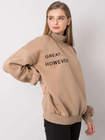 Ciemnobeżowa ocieplana bluza oversize Kelly