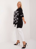 Hurt Czarna długa bluzka plus size z rękawem 3/4