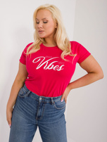 Hurt Czerwony damski t-shirt plus size z dżetami
