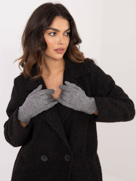 Hurtownia Szare dzianinowe rękawiczki damskie