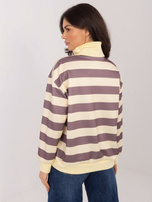 Ciemnobeżowa buza oversize w paski