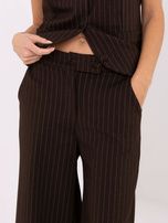 Ciemnobrązowe eleganckie spodnie typu palazzo RUE PARIS