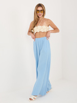 Jasnoniebieskie letnie spodnie z muślinu 