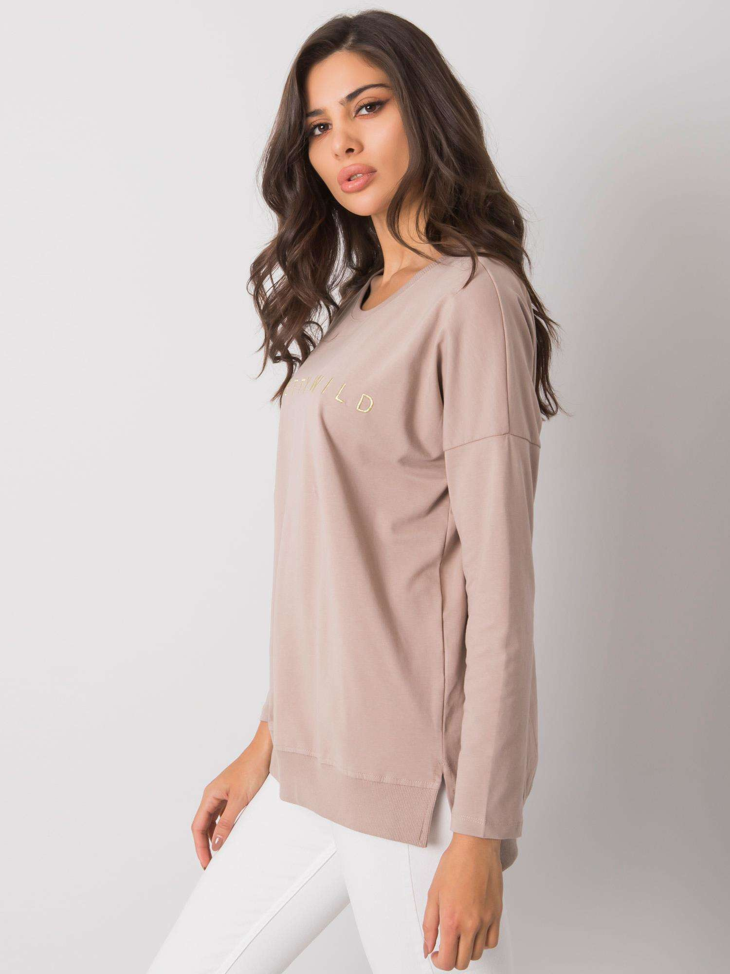 Dark beige women's cotton blouse Dover RUE PARIS