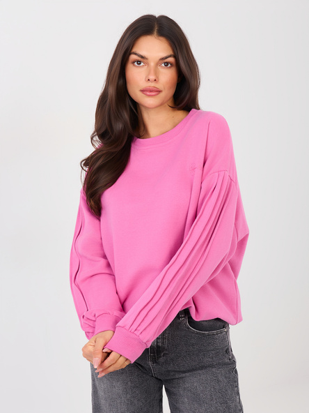 Ciemnoróżowa bluza z ozdobnymi szwami NATURAL SIDE