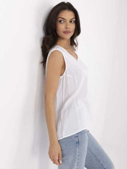 Biała luźna bluzka na co dzień SUBLEVEL