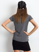 Ciemnoszary melanżowy t-shirt Square