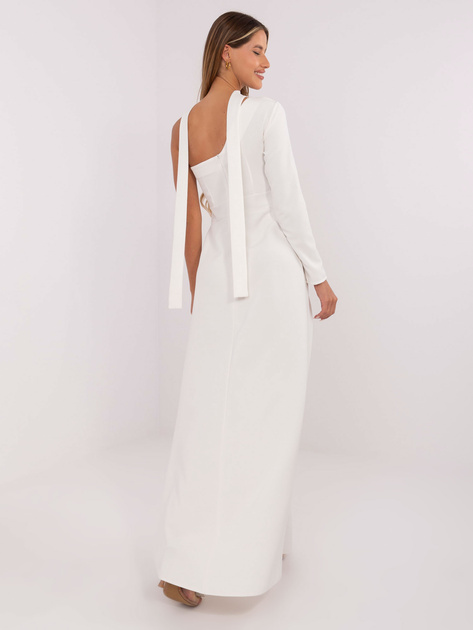 Hurt Ecru maxi sukienka wieczorowa na jedno ramię