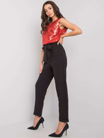 Czerwony elegancki kombinezon z cekinami Monterey