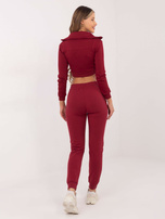 Bordowa krótka rozpinana bluza dresowa Ann RUE PARIS 