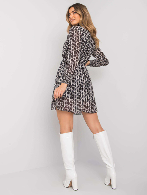 Czarna sukienka z nadrukiem Trinique RUE PARIS