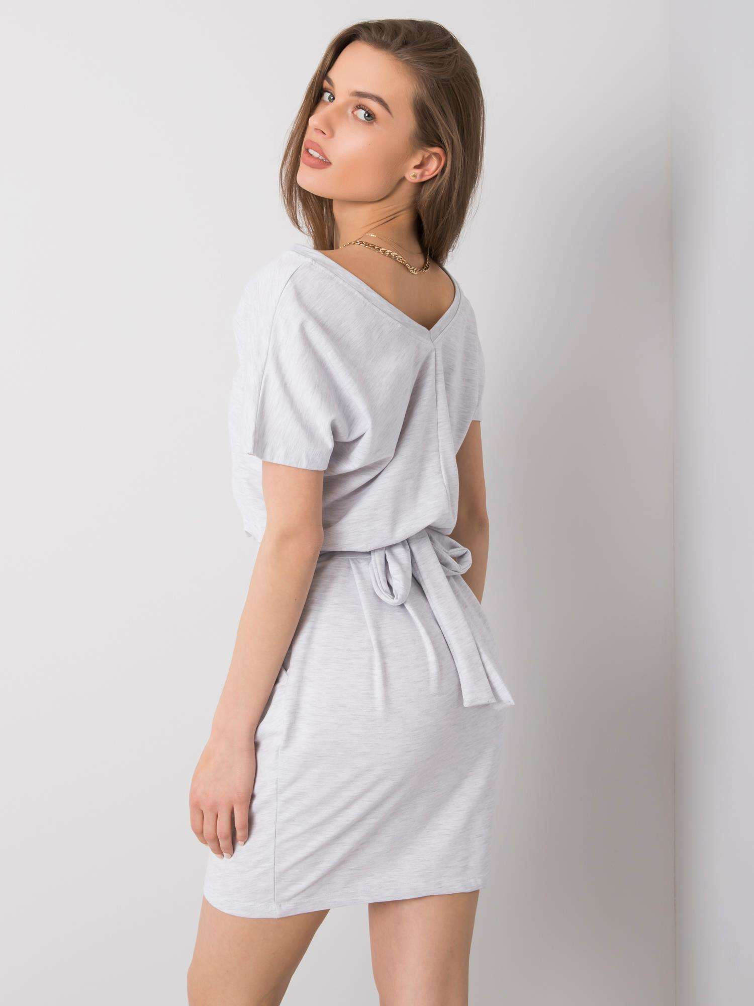 Light grey melange casual dress Aimee RUE PARIS