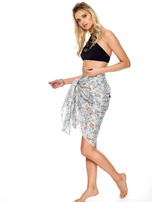 Hurt Biało-niebieska damska chusta z bawełny