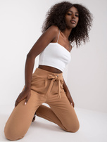 Camelowe spodnie dresowe bawełniane Santos RUE PARIS