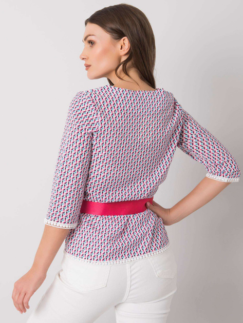 Biało-różowa bluzka we wzory Ifrah