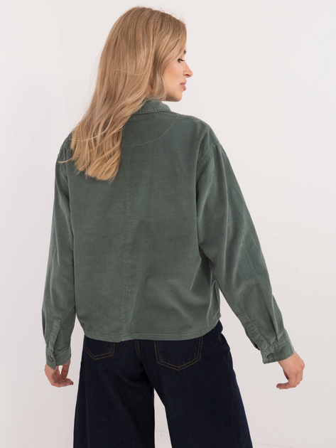 Hurt Ciemnozielona sztruksowa koszula oversize na guziki SUBLEVEL