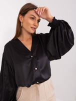 Hurt Czarna damska koszula z ozdobnymi guzikami