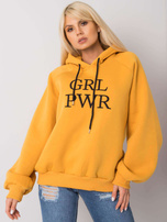 Ciemnożółta ocieplana bluza z kapturem Debby