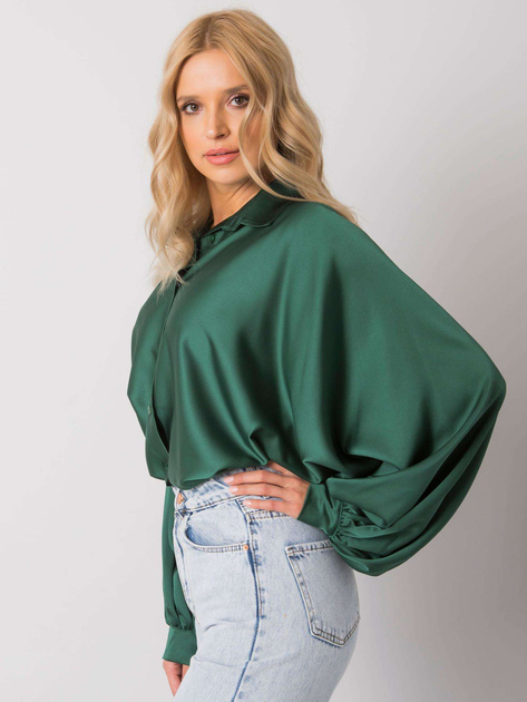 Zielona koszula z szerokimi rękawami Cristina