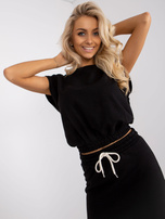 Black cotton sweatsuit set Ursula 