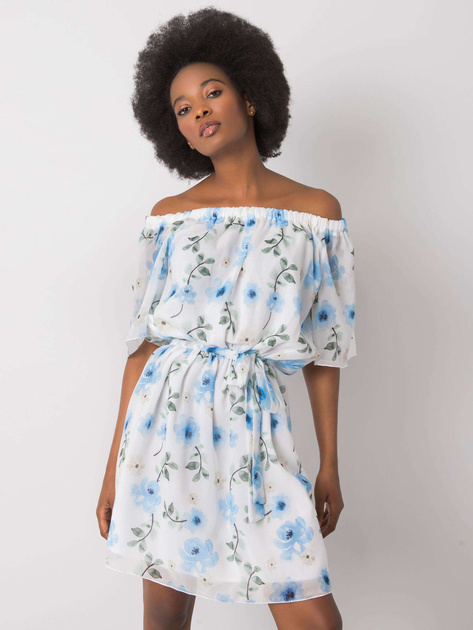 Biała sukienka w kwiaty Yamileth