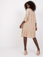 Beżowa sukienka z falbanami Humility SUBLEVEL