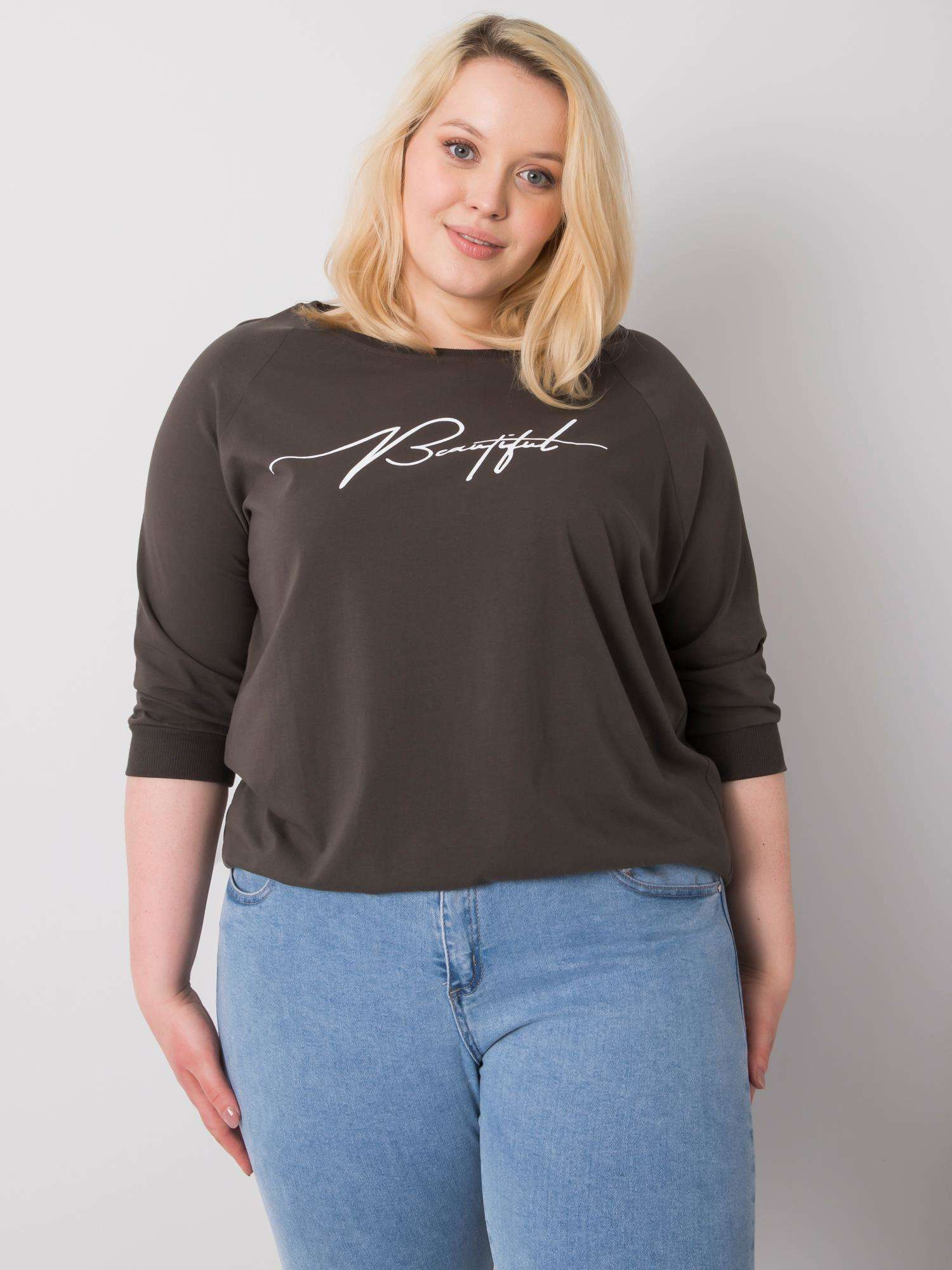 Dark khaki blouse with Rosie inscription
