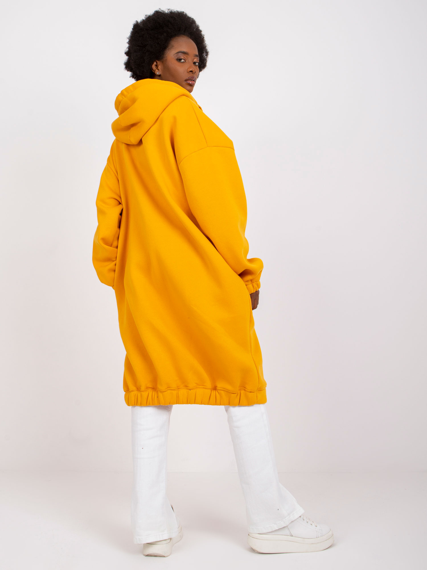 Jasnopomarańczowa długa bluza dresowa basic Betty RUE PARIS
