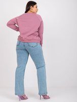 Růžovo-hnědá mikina plus size z bavlny Donna.