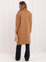 Camelowy kardigan z wiązaniem Cordie RUE PARIS