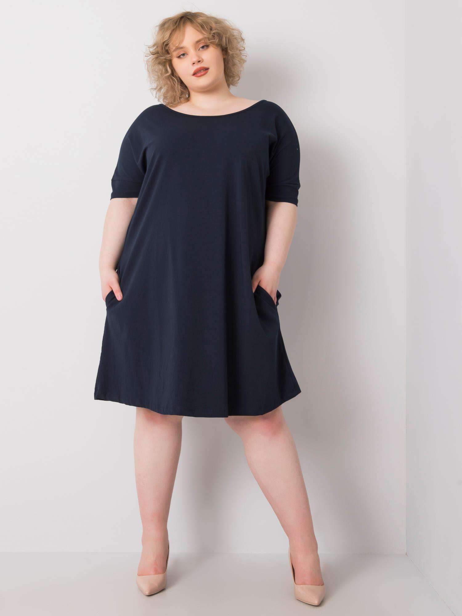 Dunkelblaues Plus-Size-Kleid Bellamy.