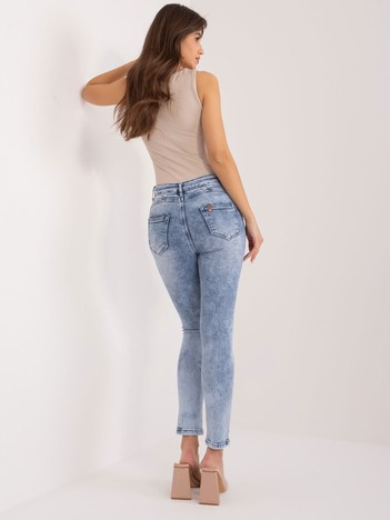 Hurtownia Niebieskie jeansy damskie skinny