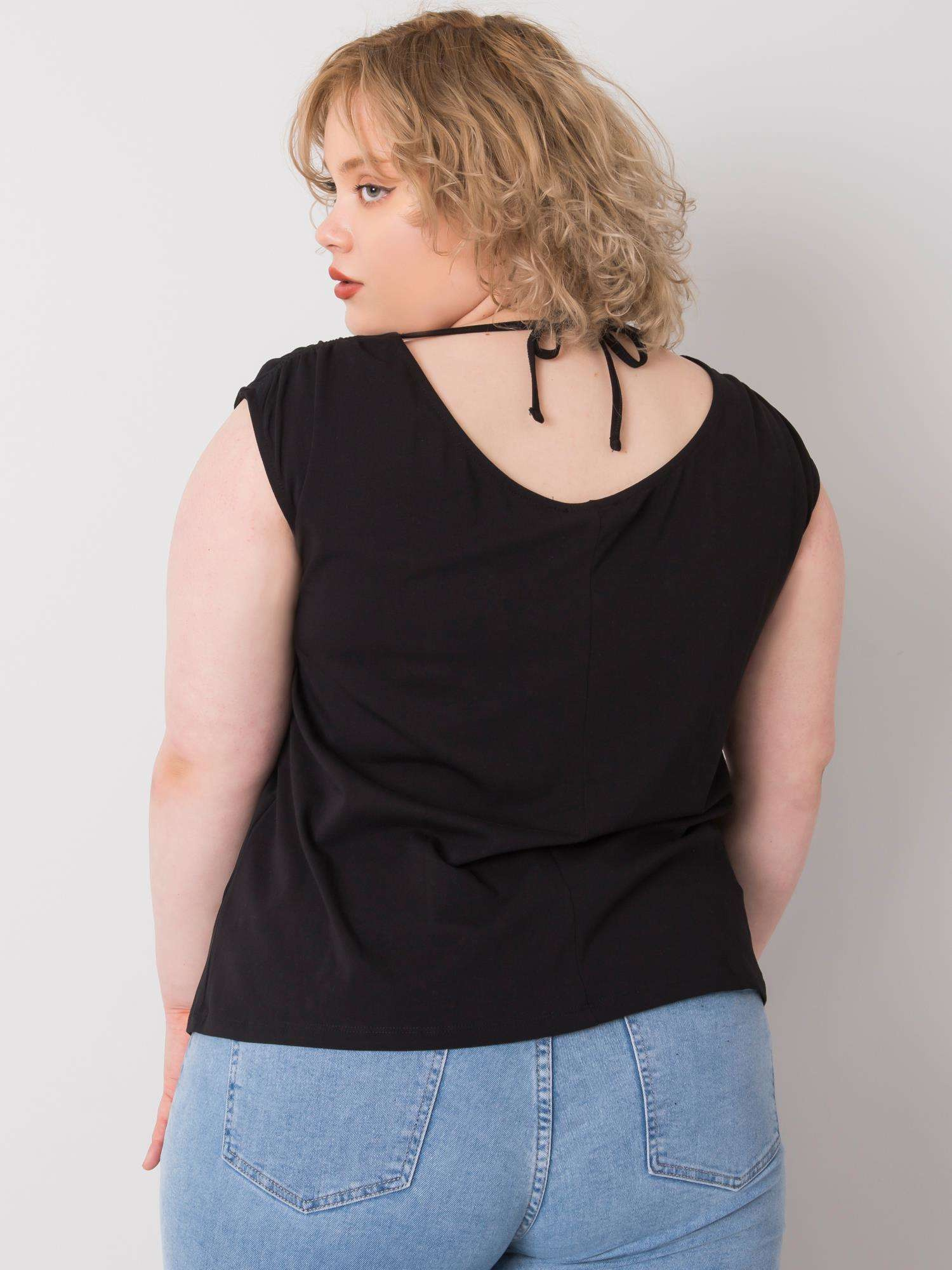 Juoda plus size medvilninė palaidinė Penny.