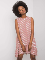 Brudnoróżowa sukienka w groszki Nicollete RUE PARIS