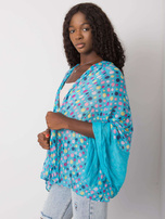 Niebieska chusta damska w grochy