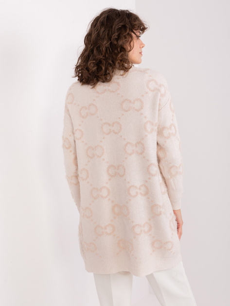 Hurt Beżowy damski kardigan z kieszeniami