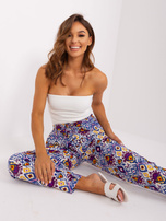 Hurt Fioletowe wiskozowe spodnie z materiału SUBLEVEL