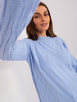 Hurtownia Jasnoniebieski sweter klasyczny z bawełną