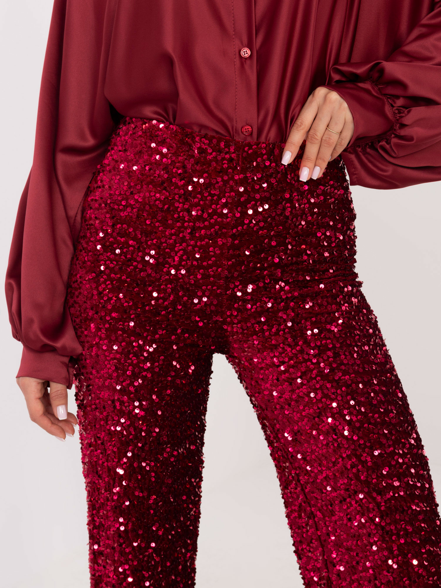 Spodnie bordowy