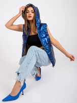 Niebieska dwustronna kamizelka z kapturem Addison