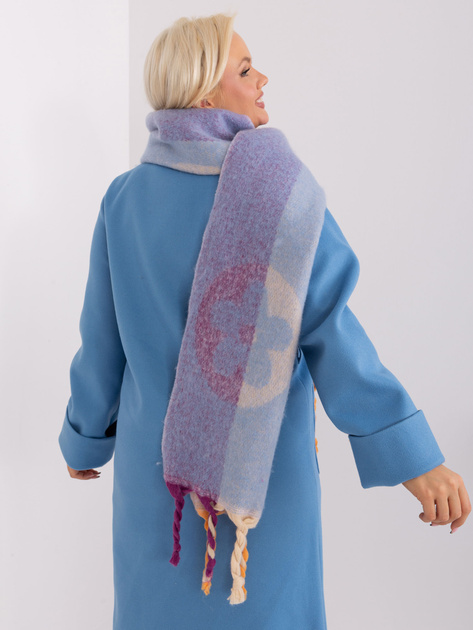 Hurt Jasnoniebieski zimowy szal z frędzlami