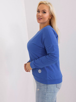 Hurt Ciemnoniebieska bluzka plus size z długim rękawem