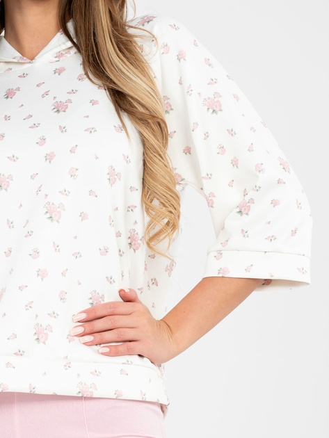 Ecru damska bluza z rękawem 3/4