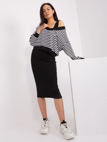 Hurt Black and White Basic Set with Midi Dress