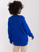 Hurt Kobaltowy rozpinany sweter z guzikami RUE PARIS