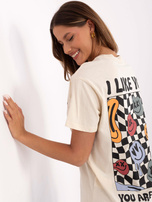 Hurt light beige fitted t-shirt SUBLEVEL.