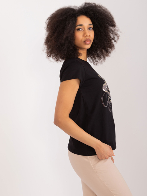 Hurt Czarny t-shirt z aplikacjami BASIC FEEL GOOD