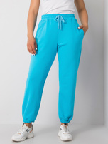 Niebieskie spodnie dresowe plus size basic Ainhoa